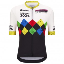Heren Santini UCI Gravel Wereldkampioenschappen Vlaanderen 2024 Trui - Zwart