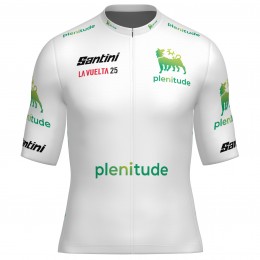 Santini witte Vuelta España 2025-jersey voor heren
