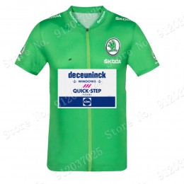 Green Deceuninck quick step Tour De France 2021 Team Wielerkleding Fietsshirt Korte Mouw 2021062766