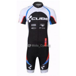 2013 Cube Fietsshirt Korte mouw+Korte fietsbroeken met zeem Kits wit zwart 616