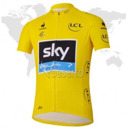 2013 Team Sky gele trui? Fietsshirt Korte mouw 1370