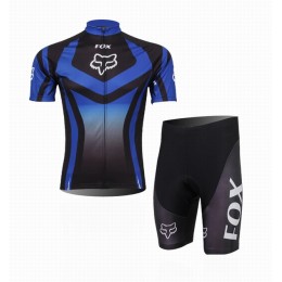 2014 Fox Racing Fietskleding Fietsshirt Korte Mouwen+Fietsbroek Korte zeem blauw 989