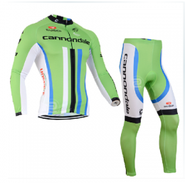 2014 Cannondale Fietskleding Fietsshirt lange mouw+lange fietsbroeken Blauw Zwart Wit 1433
