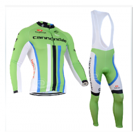 2014 Cannondale Fietskleding Fietsshirt Lange Mouwen+lange fietsbroeken Bib Blauw Zwart Wit 1434