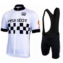2015 PEUGEOT Santini Fietskleding Fietsshirt Korte+Korte Fietsbroeken Bib zwart 2487