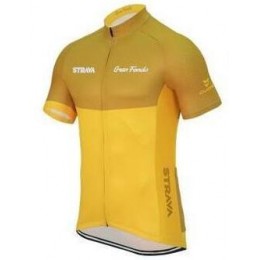 2016 Strava geel Fietsshirt Korte Mouw 2016036666