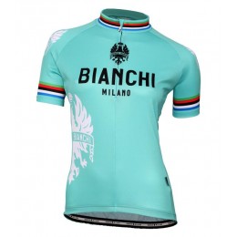 Bianchi Milano Eddi 1 Dames Fietsshirt Korte Mouw wit celeste 20160923