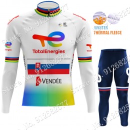Winter Total New Energies Slovenia champion 2022 Pro Team Fietskleding Fietsshirt Lange Mouw+Lange Fietsbroek Bib 202202133