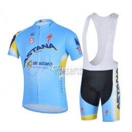 Astana Pro Team Fietspakken Fietsshirt Korte+Korte koersbroeken Bib 2014 812