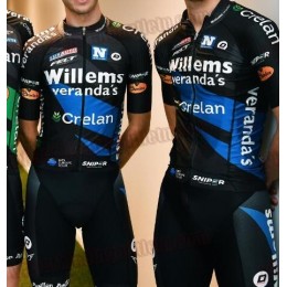 Veranda-s Willems Crelan Fietskleding Set wielershirt korte mouwen+koersbroek kort Bib 33nl10064