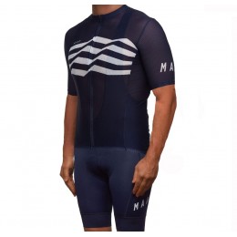 2019 MAAP M-Flag Ultra blauw Fietskleding Set Fietsshirt Korte Mouw+Korte fietsbroeken RNKH240