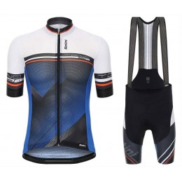 Santini Profteams 2017 Tono blauw FIetskleding Set Wielershirt Korte Mouw+Korte Fietsbroeken Bib 845AQSGQ 2017082363