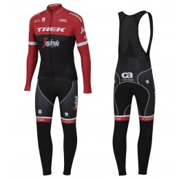 2017 Trek Pro Race rood Fietskleding Wielershirt lange mouw+Lange fietsbroeken Bib 2596