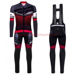 2016 Santini Interactive 30 zwart-rood Set Wielerkleding Wielershirt lange mouw+Lange fietsbroeken Bib 213641