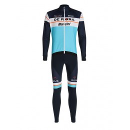 TEAM DE-ROSA SANTINI 2020 Fietskleding Set Wielershirts lange mouw+fietsbroek lang met blauw PC24S