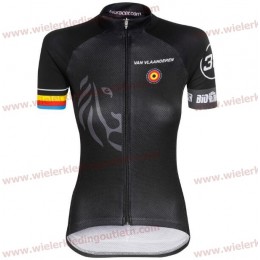 Bioracer Van Vlaanderen Dames Zwart 2018 Wielershirt korte mouwen 18A0087