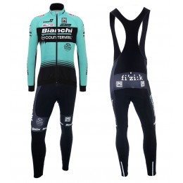 2018 Profteam Bianchi Countervail Fietskleding Fietsshirt lange mouw+Lange fietsbroeken Bib UfqtA