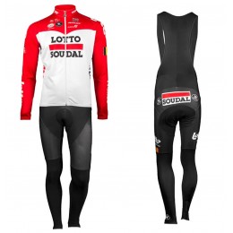 2018 Lotto Soudal rood Fietskleding Fietsshirt lange mouw+Lange fietsbroeken Bib 4itQf